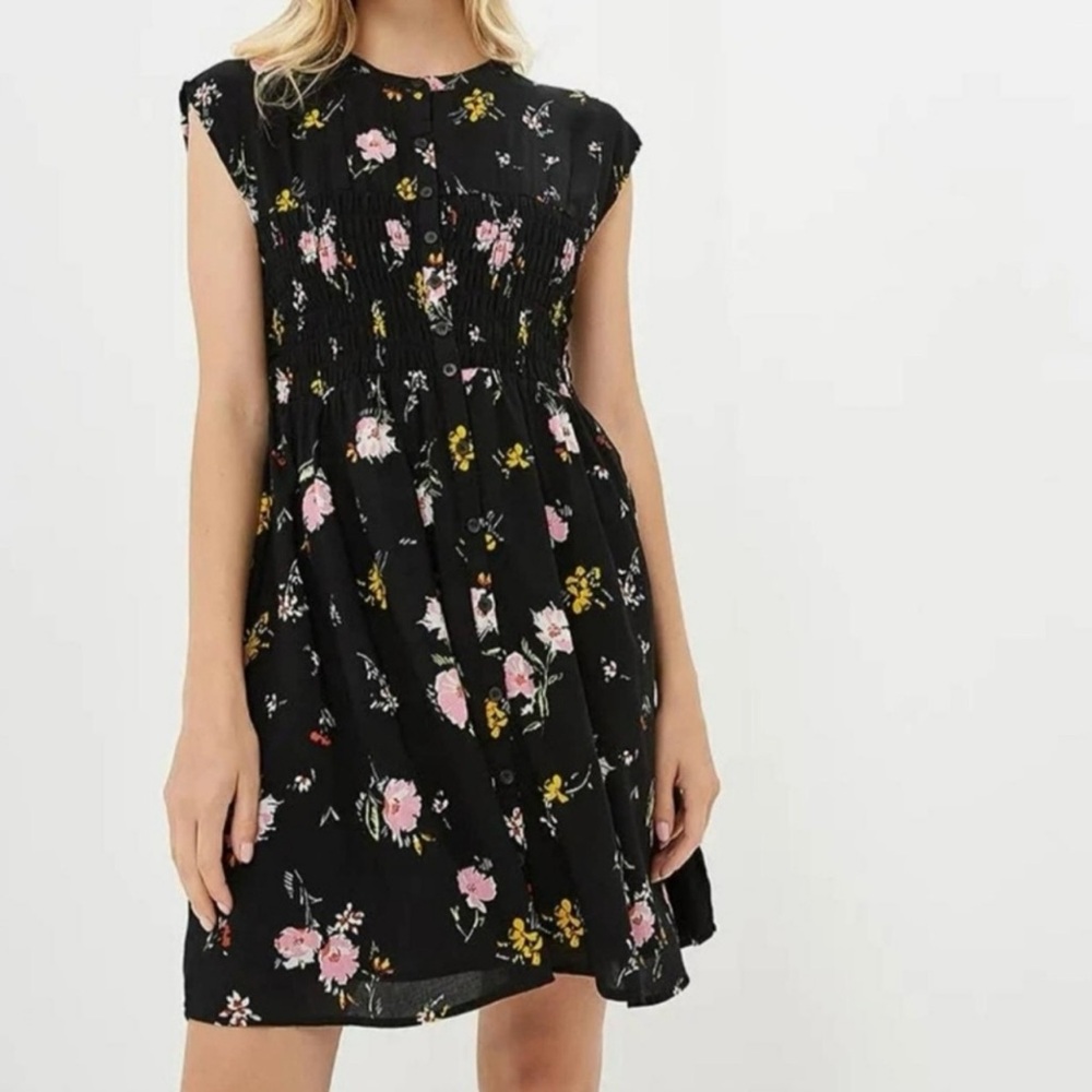 Free People Greatest Day Smocked Floral Mini Dress size Small